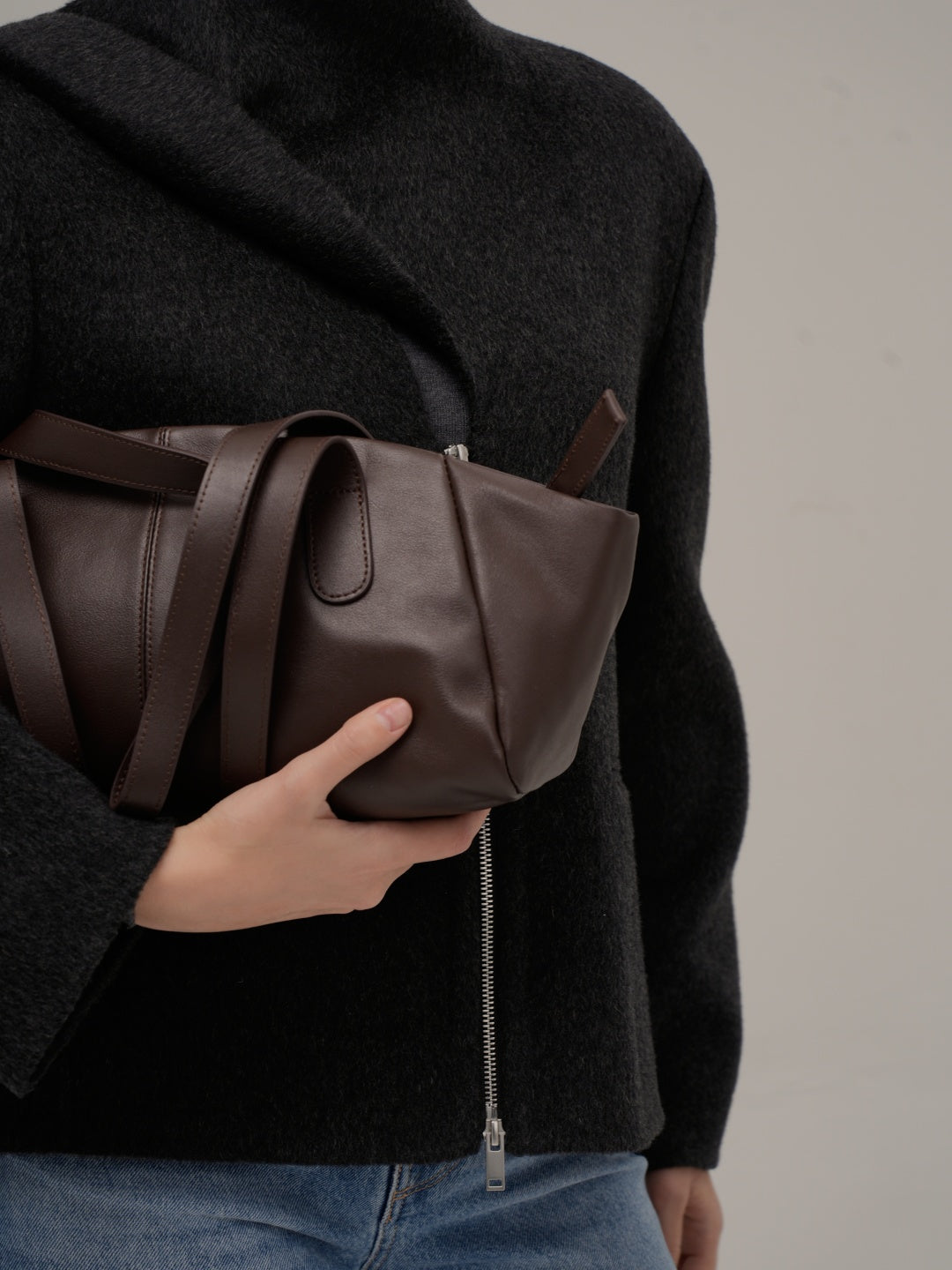 BROWNIE tote bag made of genuine leather