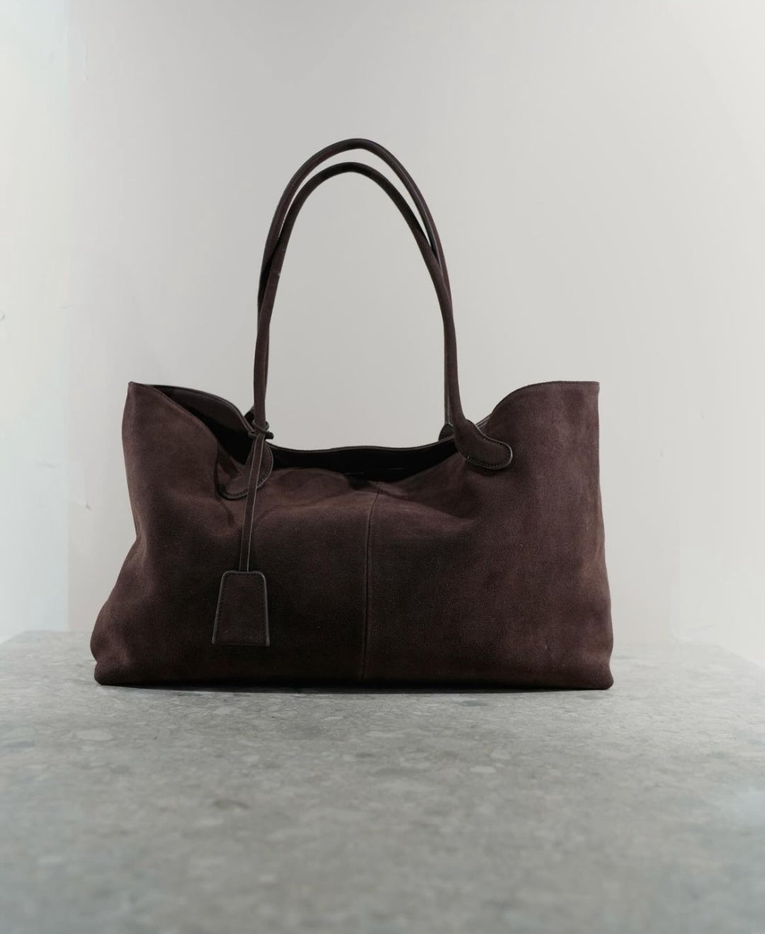 Shopper bag made of genuine suede