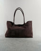 Shopper bag made of genuine suede