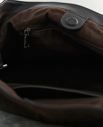 Shopper bag made of genuine suede