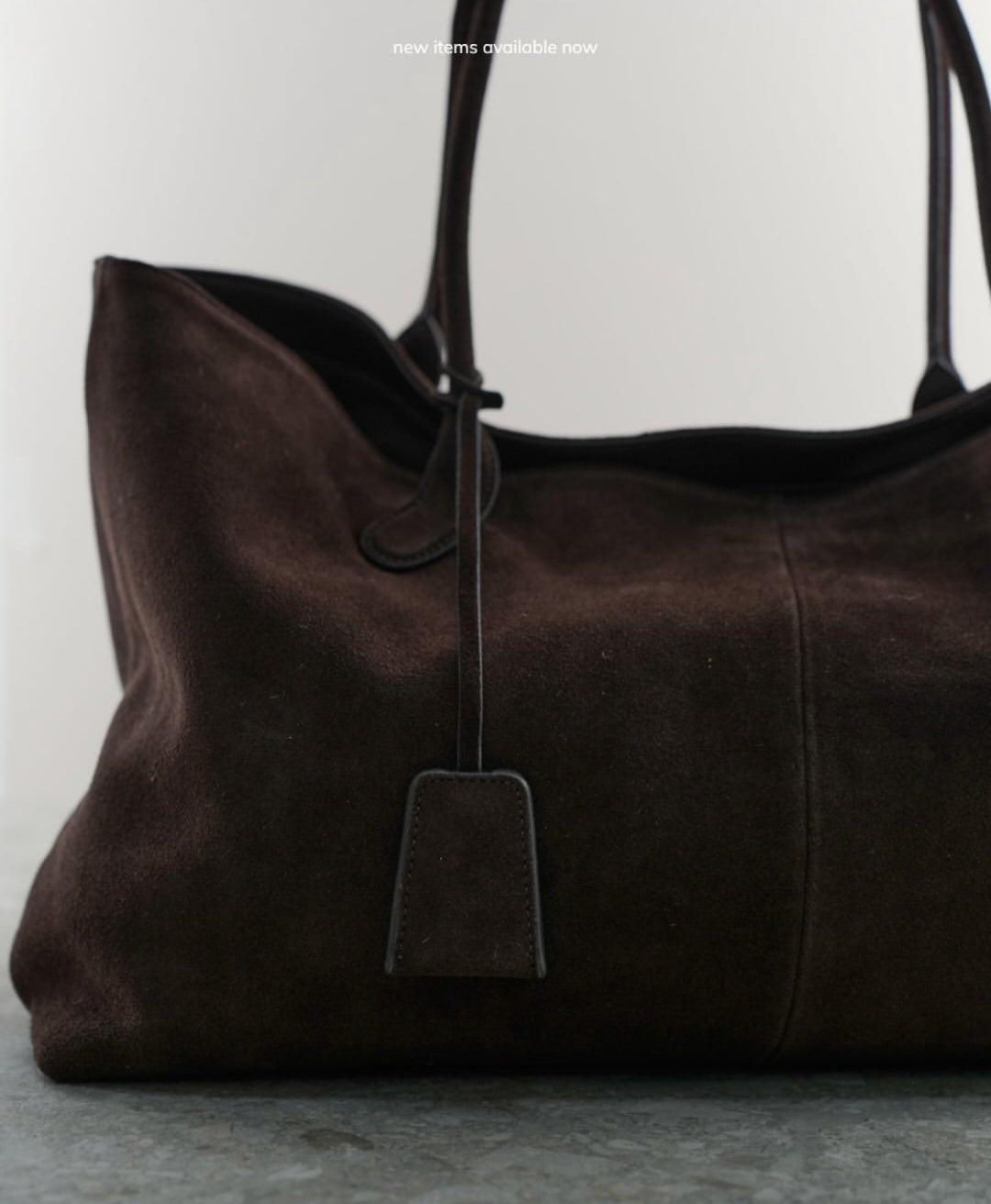Shopper bag made of genuine suede