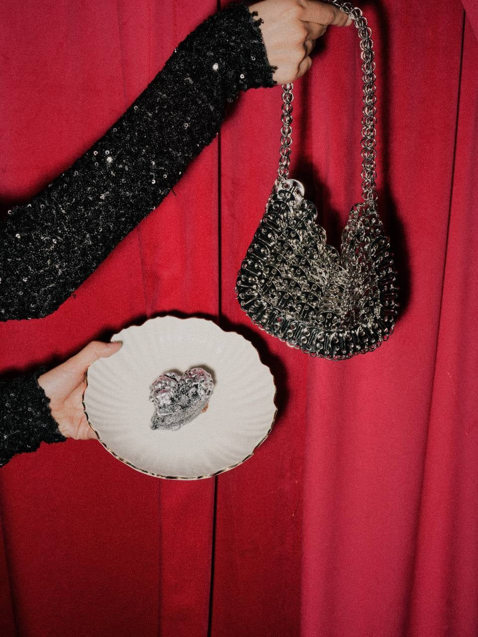 ECLAT Mini Bag in Silver Metal