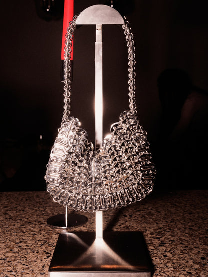ECLAT Mini Bag in Silver Metal