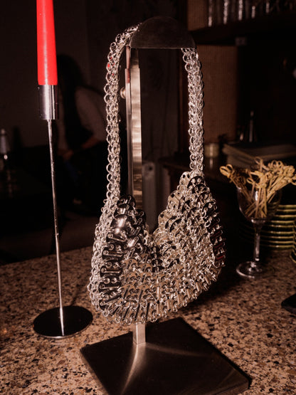 ECLAT Mini Bag in Silver Metal