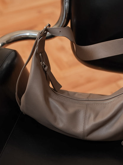 SHELMA genuine leather baguette bag