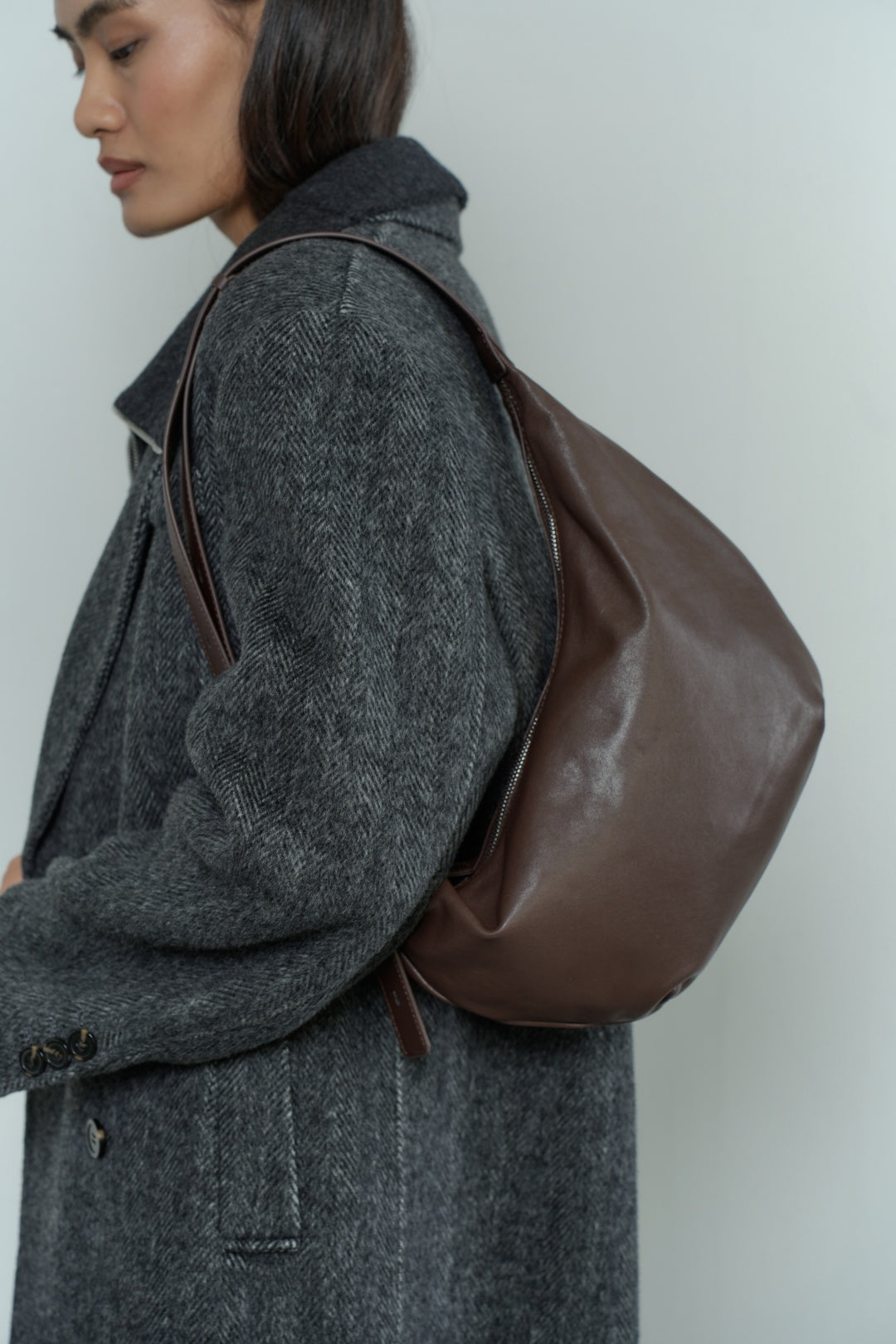 RUTH genuine leather baguette bag