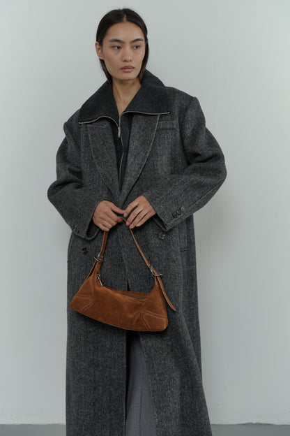 BILLIE baguette bag made of genuine suede