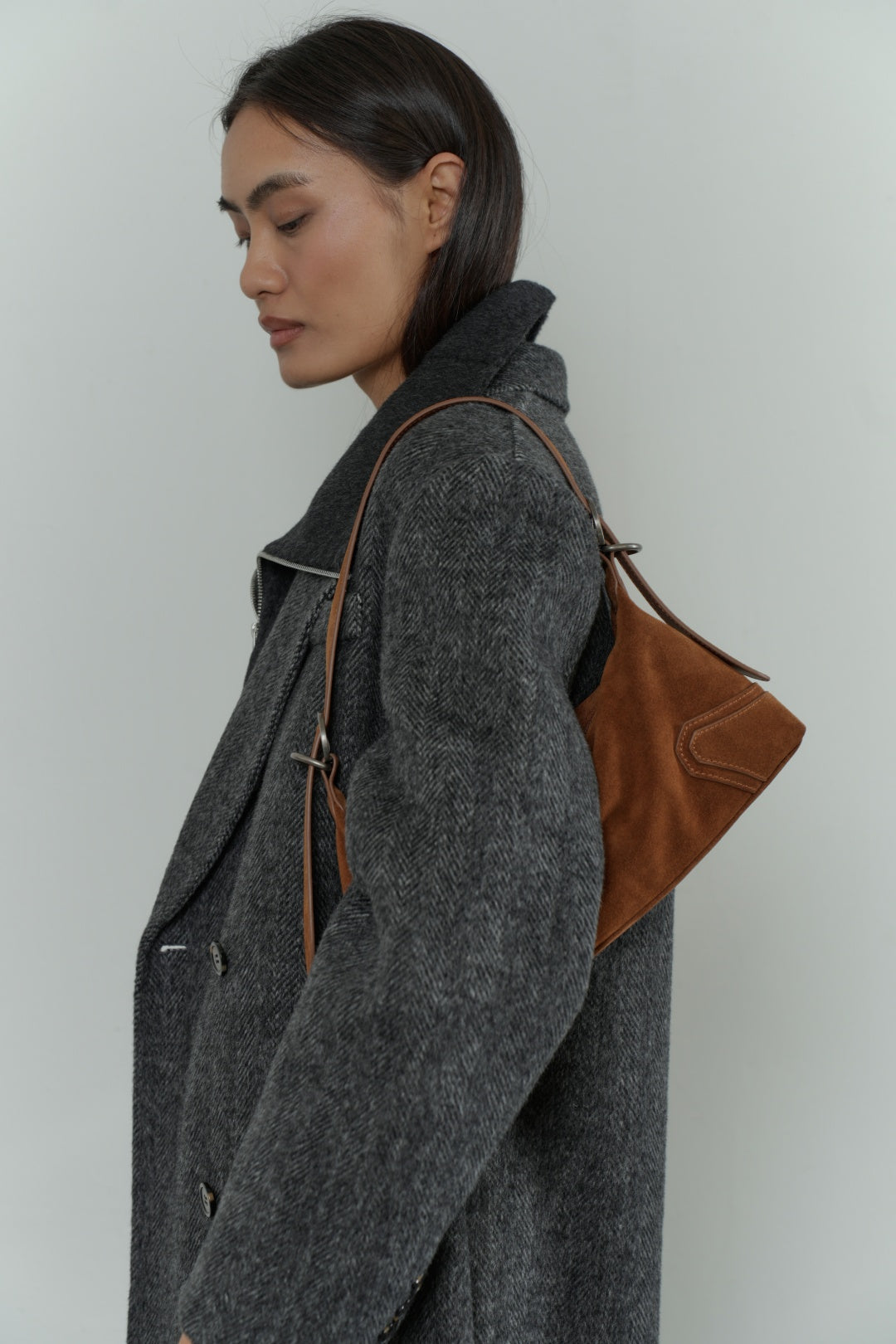 BILLIE baguette bag made of genuine suede