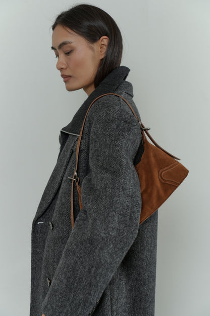 BILLIE baguette bag made of genuine suede