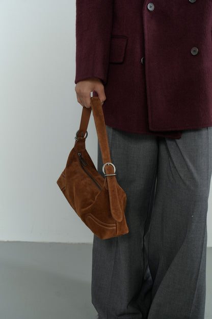BILLIE baguette bag made of genuine suede