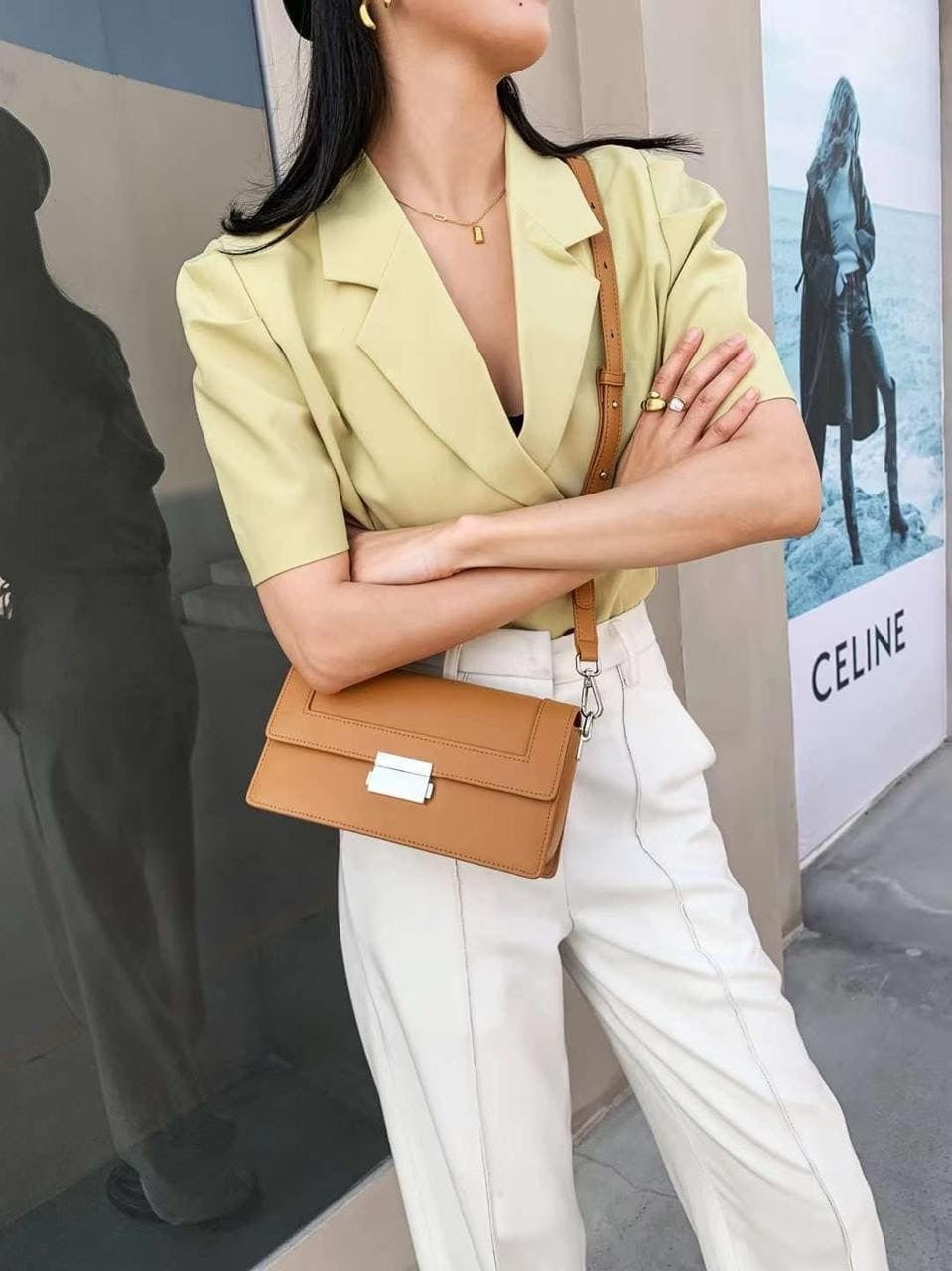 Genuine leather crossbody bag