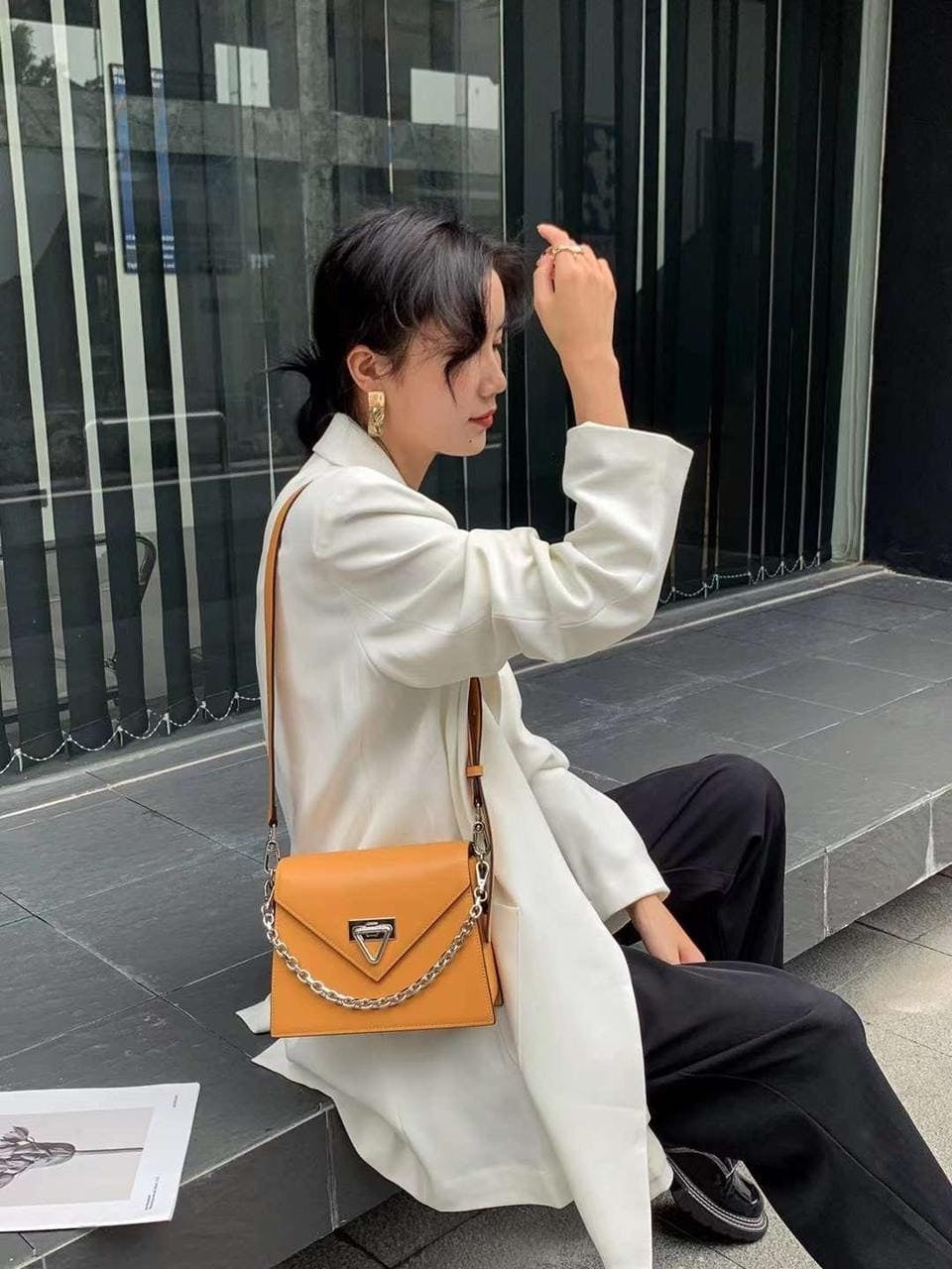 Genuine leather crossbody bag