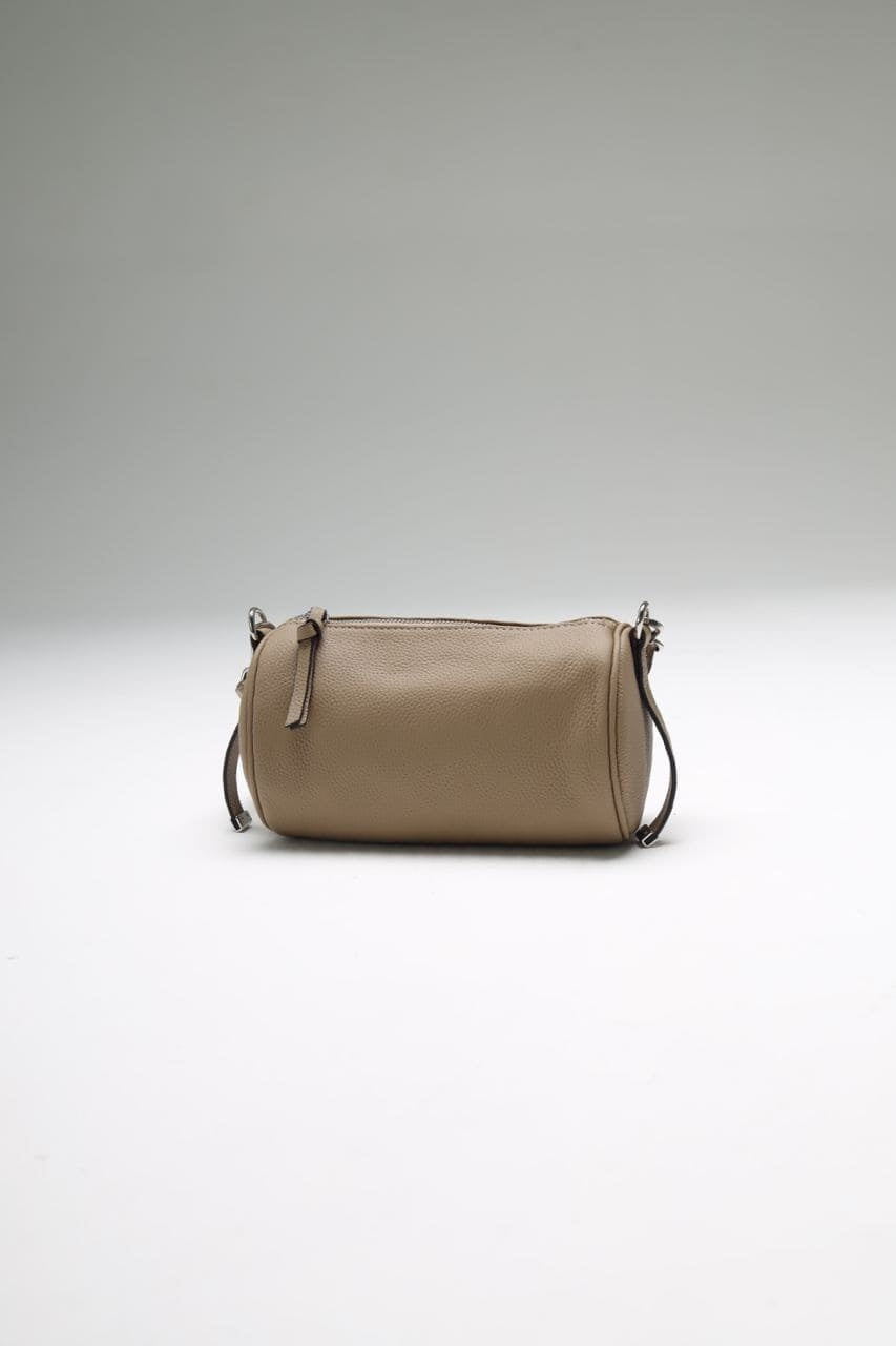 Barrel bag made of genuine leather