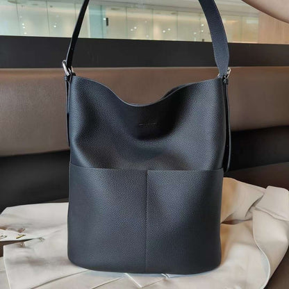 Genuine leather shopper bag