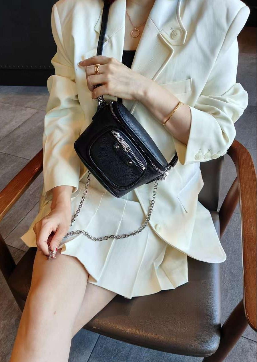 Mini bag made of genuine leather