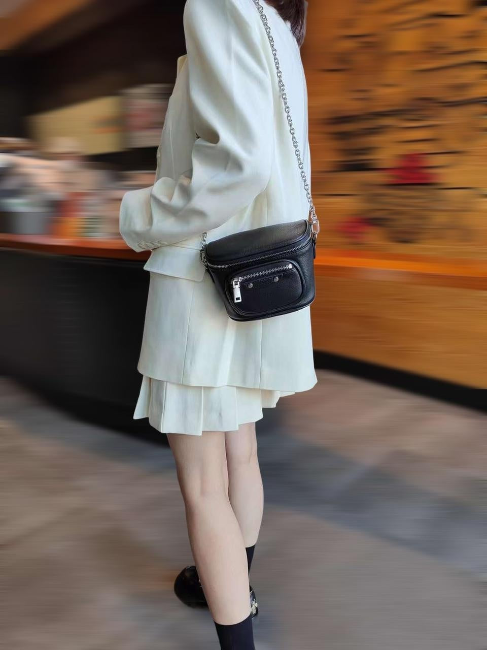 Mini bag made of genuine leather