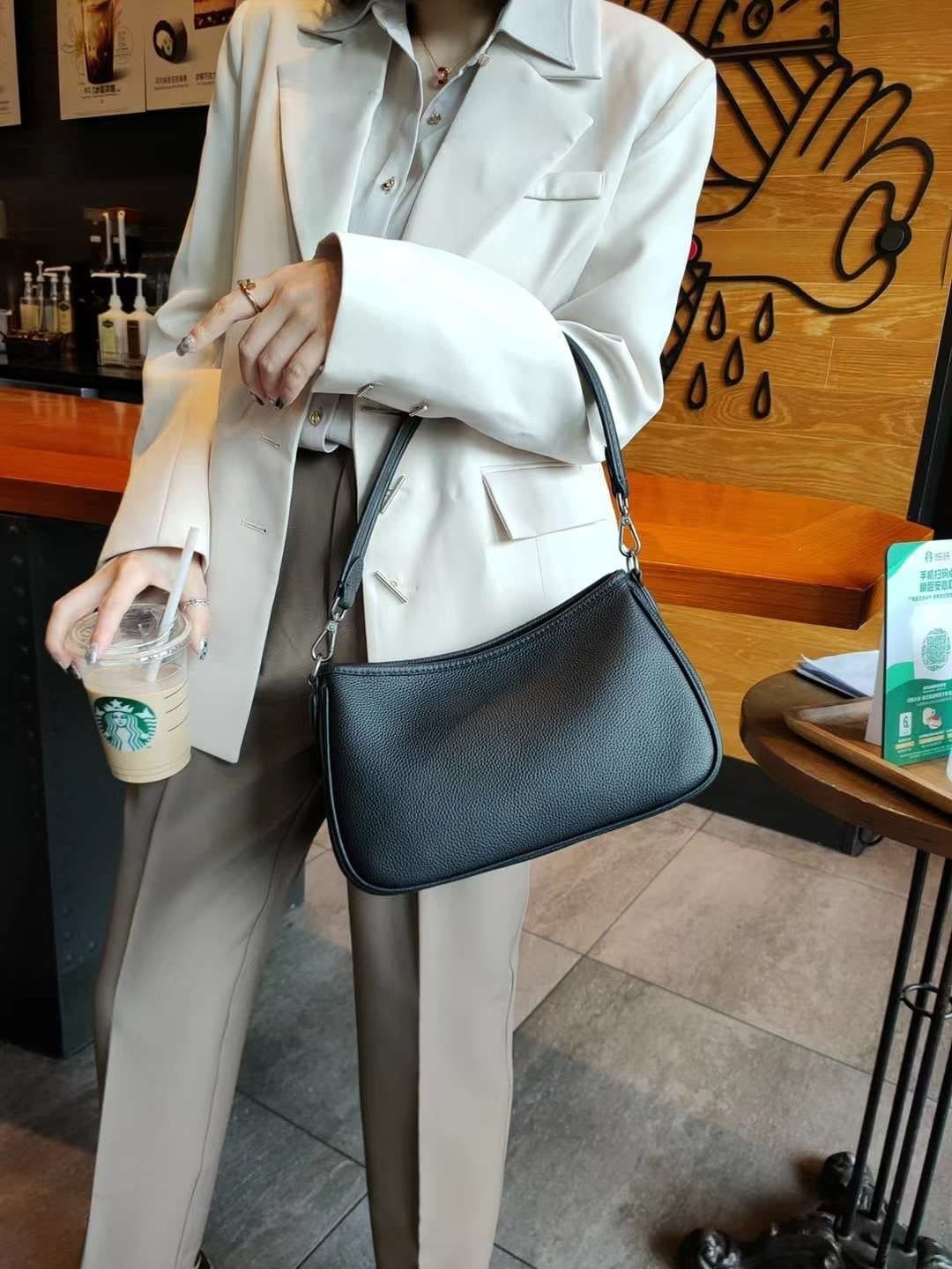 Genuine leather shoulder bag