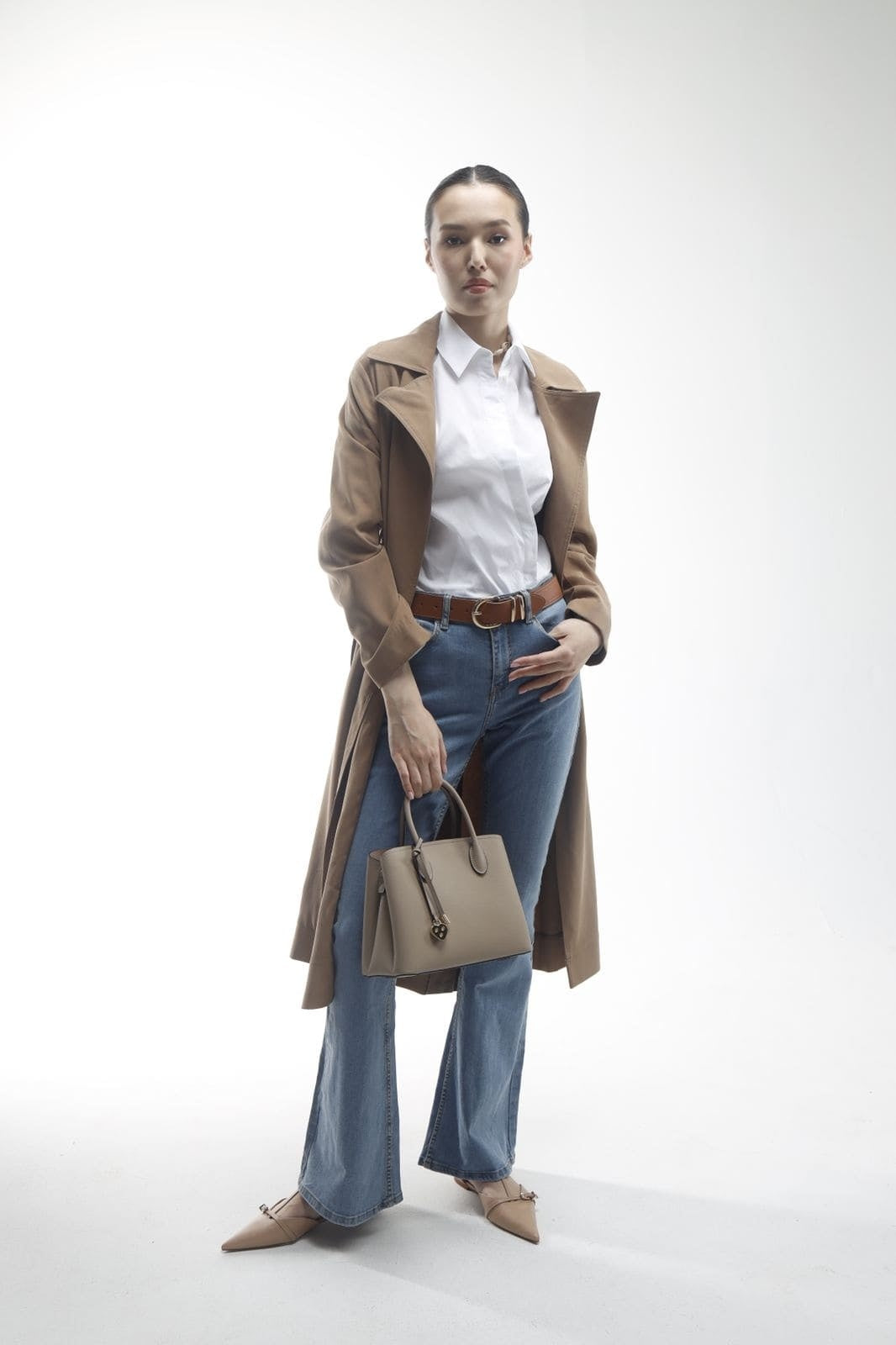 Genuine leather tote bag