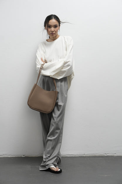 Genuine leather shopper bag