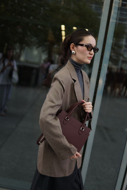 Genuine leather tote bag