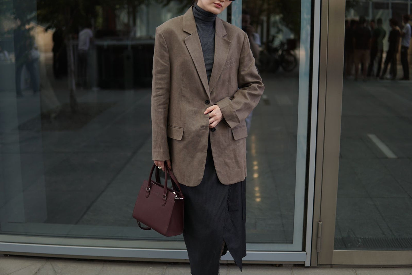 Genuine leather tote bag