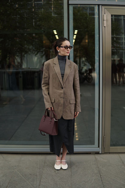 Genuine leather tote bag