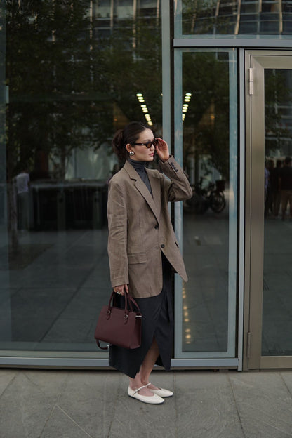 Genuine leather tote bag