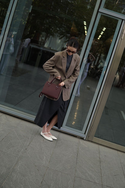 Genuine leather tote bag