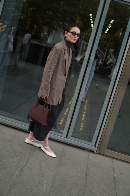 Genuine leather tote bag