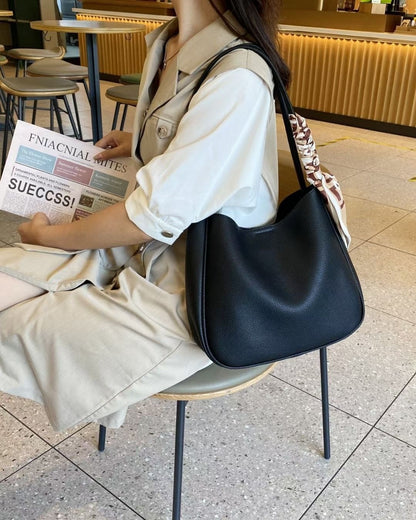 Genuine leather shopper bag