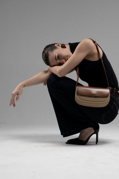 Genuine leather shoulder bag