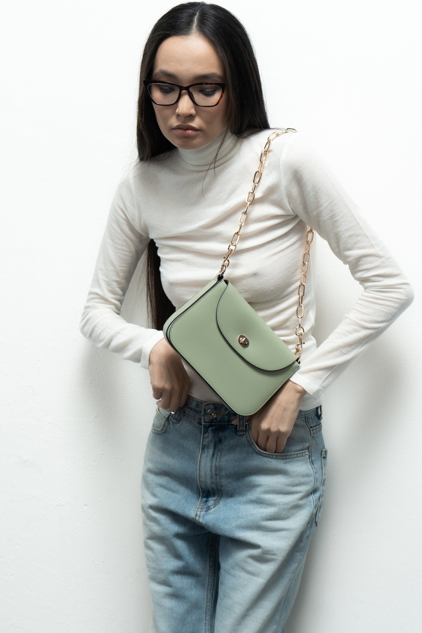 Genuine leather crossbody bag