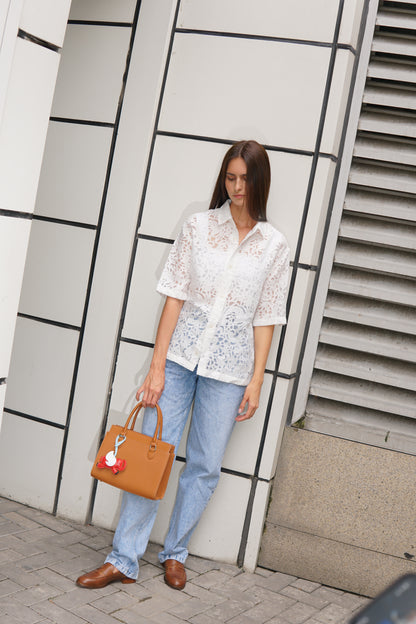 Genuine leather tote bag