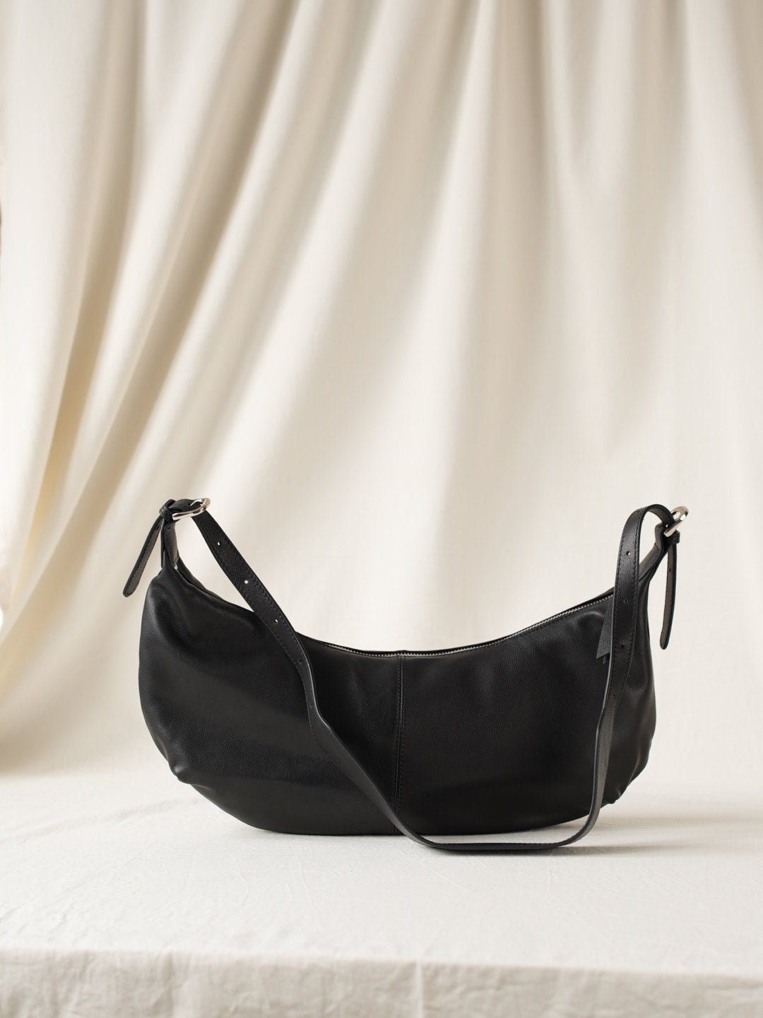 SHELMA genuine leather baguette bag