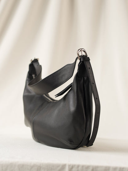 SHELMA genuine leather baguette bag