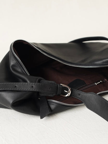 SHELMA genuine leather baguette bag