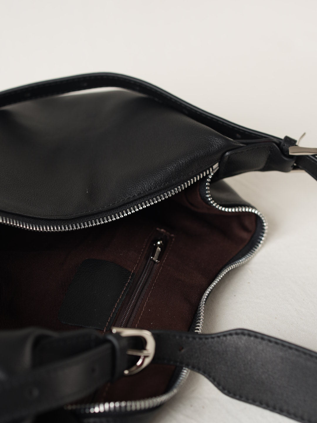 SHELMA genuine leather baguette bag