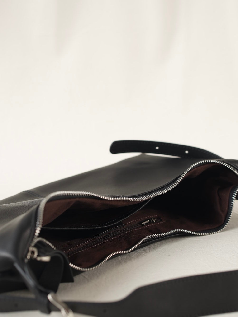 SHELMA genuine leather baguette bag