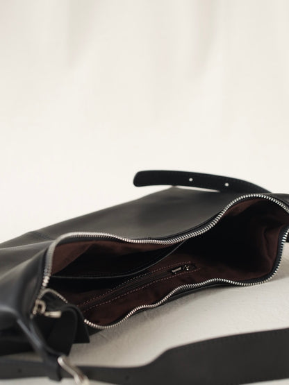 SHELMA genuine leather baguette bag