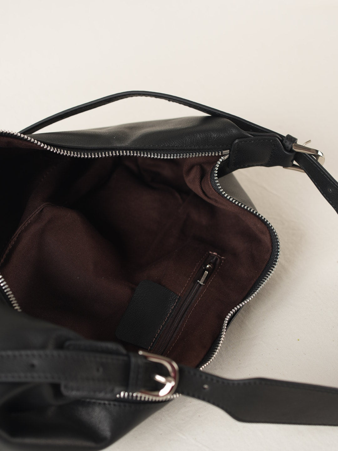 SHELMA genuine leather baguette bag