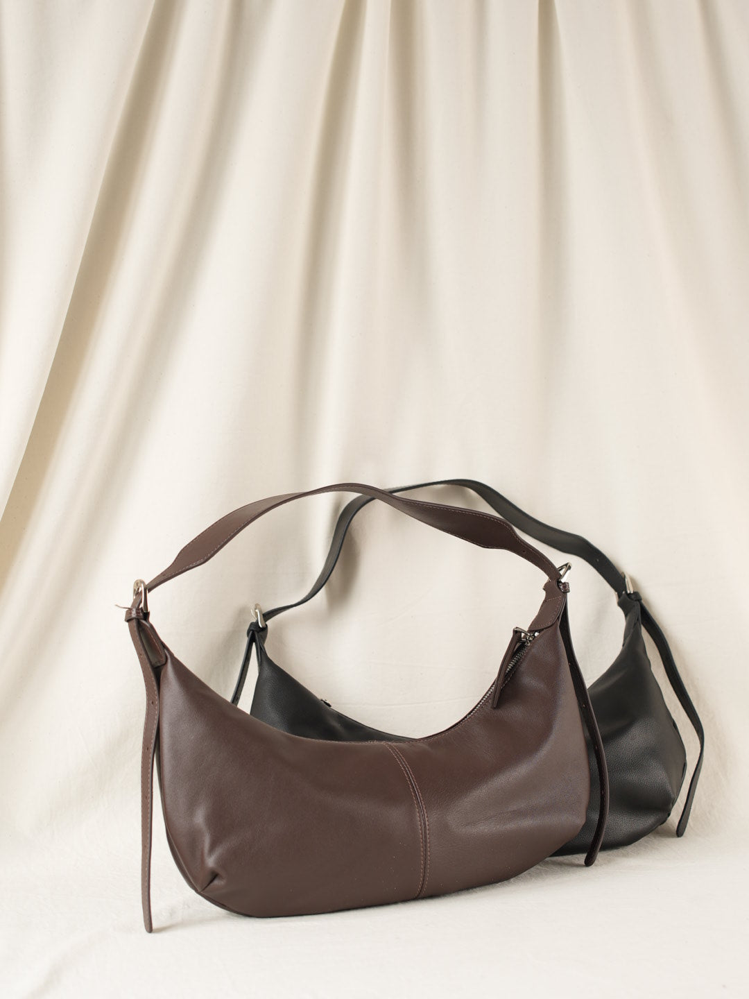 SHELMA genuine leather baguette bag