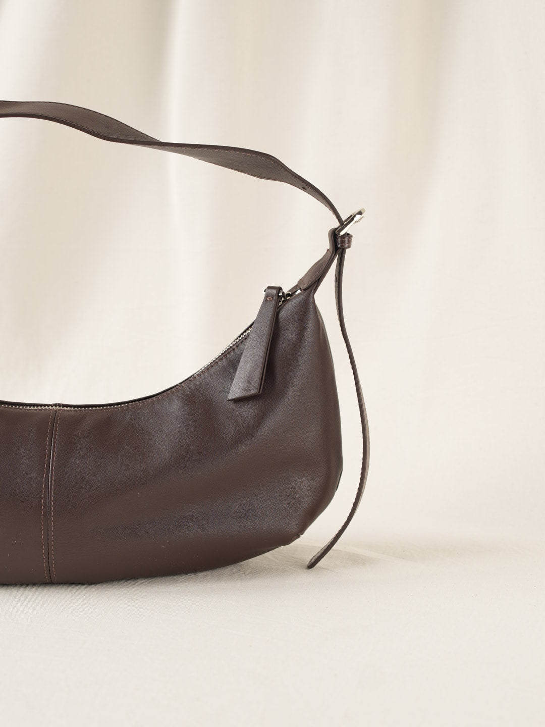 SHELMA genuine leather baguette bag
