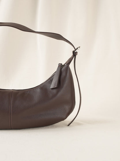 SHELMA genuine leather baguette bag
