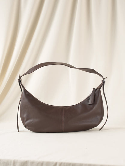 SHELMA genuine leather baguette bag