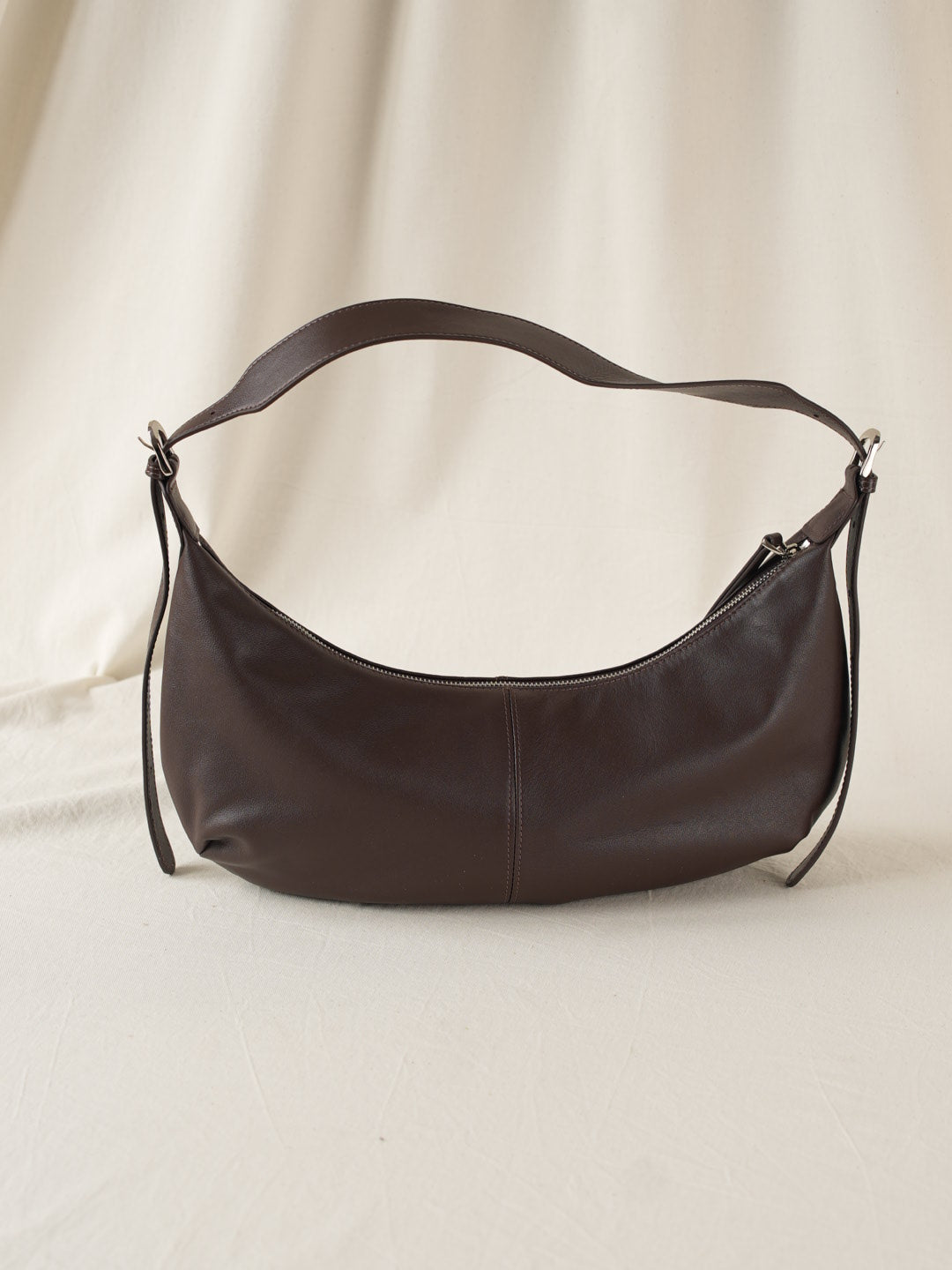 SHELMA genuine leather baguette bag