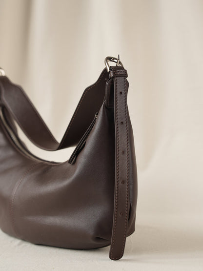 SHELMA genuine leather baguette bag