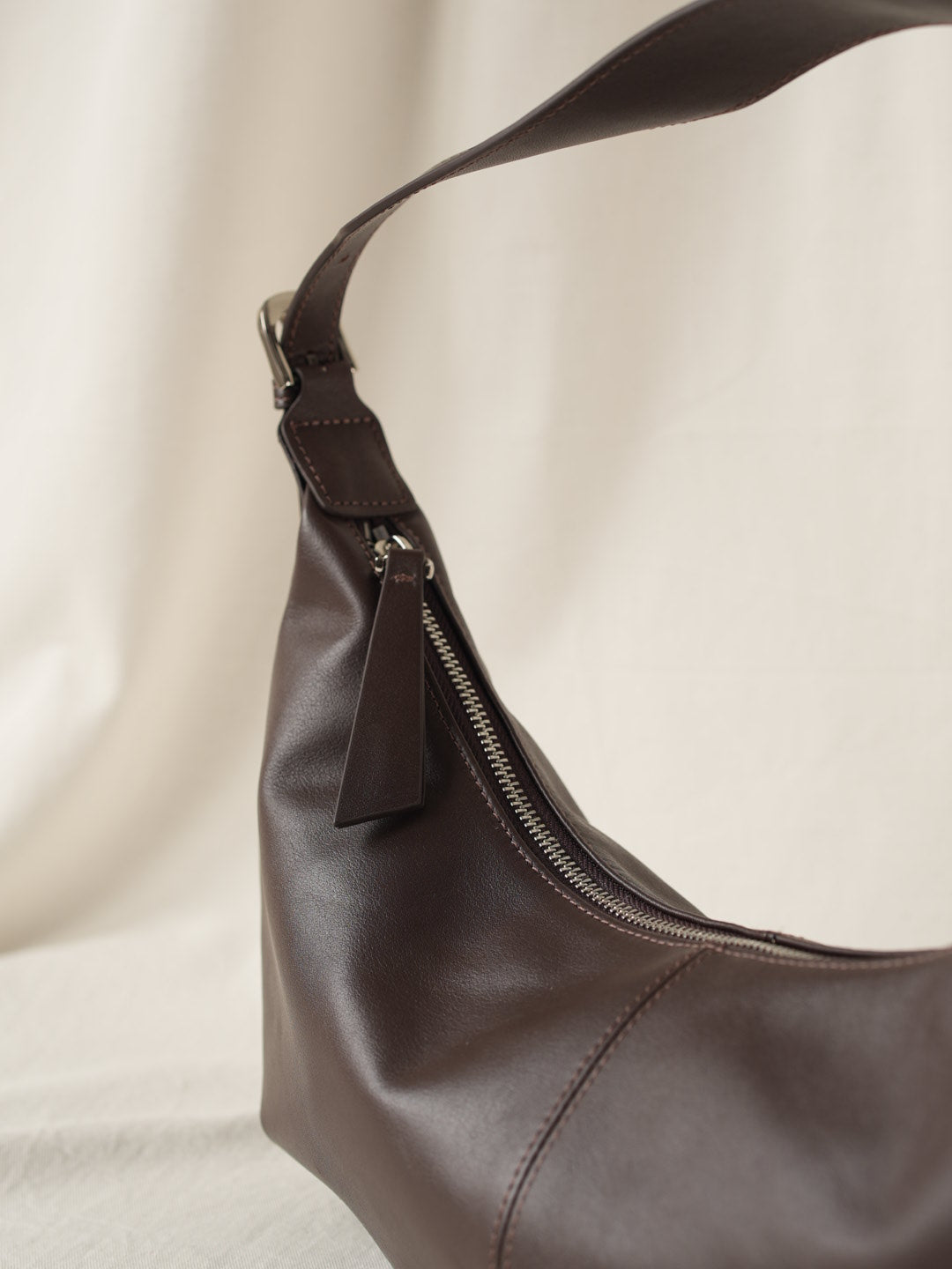 SHELMA genuine leather baguette bag