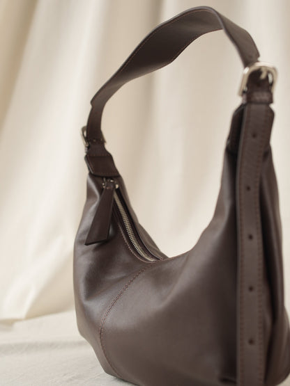 SHELMA genuine leather baguette bag