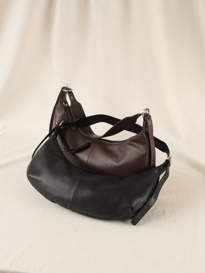 SHELMA genuine leather baguette bag