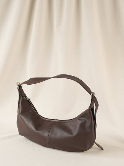 SHELMA genuine leather baguette bag